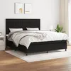 Image de Sommier À Lattes De Lit Avec Matelas Noir 180x200 Cm Tissu Vidaxl