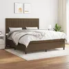 Image de Sommier À Lattes De Lit Avec Matelas Marron Foncé 180x200 Cm Vidaxl