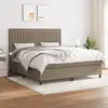 Image de Sommier À Lattes De Lit Avec Matelas Taupe 180x200 Cm Tissu Vidaxl