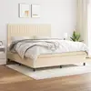 Image de Sommier À Lattes De Lit Avec Matelas Crème 180x200 Cm Tissu Vidaxl