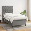 Image de Sommier À Lattes De Lit Avec Matelas Gris Foncé 80x200 Cm Tissu Vidaxl