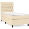 Image de Sommier À Lattes De Lit Avec Matelas Crème 80x200 Cm Tissu Vidaxl