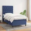 Image de Sommier À Lattes De Lit Avec Matelas Bleu 80x200 Cm Tissu Vidaxl