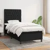 Image de Sommier À Lattes De Lit Avec Matelas Noir 90x190 Cm Tissu Vidaxl