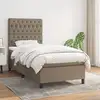 Image de Sommier À Lattes De Lit Avec Matelas Taupe 90x190 Cm Tissu Vidaxl