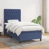 Image de Sommier À Lattes De Lit Avec Matelas Bleu 90x190 Cm Tissu Vidaxl