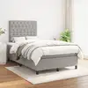 Image de Sommier À Lattes De Lit Avec Matelas Gris Clair 120x200cm Tissu Vidaxl
