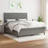 Image de Sommier À Lattes De Lit Avec Matelas Gris Foncé 160x200cm Tissu Vidaxl