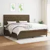 Image de Sommier À Lattes De Lit Avec Matelas Marron Foncé 200x200 Cm Vidaxl