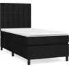 Image de Sommier À Lattes De Lit Et Matelas Noir 80x200 Cm Tissu Vidaxl