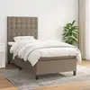 Image de Sommier À Lattes De Lit Avec Matelas Taupe 80x200 Cm Tissu Vidaxl