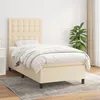 Image de Sommier À Lattes De Lit Avec Matelas Crème 80x200 Cm Tissu Vidaxl