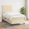 Image de Sommier À Lattes De Lit Et Matelas Crème 90x190 Cm Tissu Vidaxl