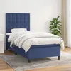 Image de Sommier À Lattes De Lit Avec Matelas Bleu 90x190 Cm Tissu Vidaxl