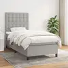 Image de Sommier À Lattes De Lit Avec Matelas Gris Clair 90x200 Cm Tissu Vidaxl