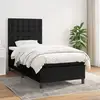 Image de Sommier À Lattes De Lit Avec Matelas Noir 90x200 Cm Tissu Vidaxl
