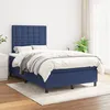 Image de Sommier À Lattes De Lit Avec Matelas Bleu 120x200 Cm Tissu Vidaxl