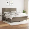 Image de Sommier À Lattes De Lit Avec Matelas Taupe 160x200 Cm Tissu Vidaxl