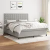 Image de Sommier À Lattes De Lit Avec Matelas Gris Clair 180x200cm Tissu Vidaxl