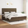 Image de Sommier À Lattes De Lit Avec Matelas Marron Foncé 200x200 Cm Vidaxl