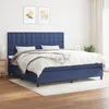 Image de Sommier À Lattes De Lit Avec Matelas Bleu 200x200 Cm Tissu Vidaxl