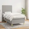 Image de Sommier À Lattes De Lit Avec Matelas Gris Clair 100x200cm Tissu Vidaxl