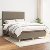 Image de Sommier À Lattes De Lit Avec Matelas Taupe 140x190 Cm Tissu Vidaxl