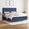 Image de Sommier À Lattes De Lit Avec Matelas Bleu 180x200 Cm Tissu Vidaxl