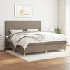Image de Sommier À Lattes De Lit Avec Matelas Taupe 200x200 Cm Tissu Vidaxl