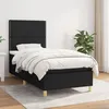 Image de Sommier À Lattes De Lit Avec Matelas Noir 90x200 Cm Tissu Vidaxl