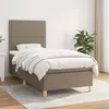Image de Sommier À Lattes De Lit Avec Matelas Taupe 90x200 Cm Tissu Vidaxl