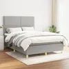 Image de Sommier À Lattes De Lit Avec Matelas Gris Clair 140x190cm Tissu Vidaxl