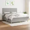 Image de Sommier À Lattes De Lit Avec Matelas Gris Clair 180x200cm Tissu Vidaxl