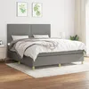 Image de Sommier À Lattes De Lit Avec Matelas Gris Foncé 180x200cm Tissu Vidaxl