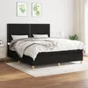 Image de Sommier À Lattes De Lit Avec Matelas Noir 180x200 Cm Tissu Vidaxl