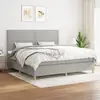 Image de Sommier À Lattes De Lit Avec Matelas Gris Clair 200x200cm Tissu Vidaxl