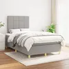 Image de Sommier À Lattes De Lit Avec Matelas Gris Clair 120x200cm Tissu Vidaxl