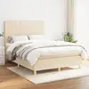 Image de Sommier À Lattes De Lit Avec Matelas Crème 140x190 Cm Tissu Vidaxl