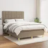 Image de Sommier À Lattes De Lit Avec Matelas Taupe 140x200 Cm Tissu Vidaxl