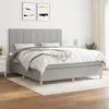 Image de Sommier À Lattes De Lit Avec Matelas Gris Clair 160x200cm Tissu Vidaxl