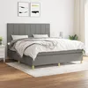 Image de Sommier À Lattes De Lit Avec Matelas Gris Foncé 160x200cm Tissu Vidaxl