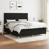 Image de Sommier À Lattes De Lit Avec Matelas Noir 160x200 Cm Tissu Vidaxl