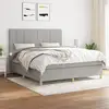Image de Sommier À Lattes De Lit Avec Matelas Gris Clair 180x200cm Tissu Vidaxl