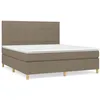 Image de Sommier À Lattes De Lit Avec Matelas Taupe 180x200 Cm Tissu Vidaxl