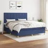 Image de Sommier À Lattes De Lit Avec Matelas Bleu 180x200 Cm Tissu Vidaxl