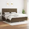 Image de Sommier À Lattes De Lit Avec Matelas Marron Foncé 200x200 Cm Vidaxl