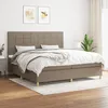 Image de Sommier À Lattes De Lit Avec Matelas Taupe 200x200 Cm Tissu Vidaxl