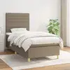 Image de Sommier À Lattes De Lit Avec Matelas Taupe 80x200 Cm Tissu Vidaxl