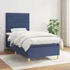 Image de Sommier À Lattes De Lit Avec Matelas Bleu 80x200 Cm Tissu Vidaxl