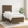 Image de Sommier À Lattes De Lit Avec Matelas Marron Foncé 90x190 Cm Vidaxl